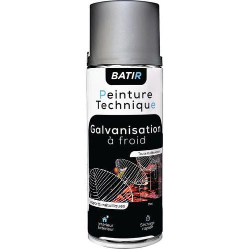 Aérosol peinture galvanisation à froid - 400 mL - Batir