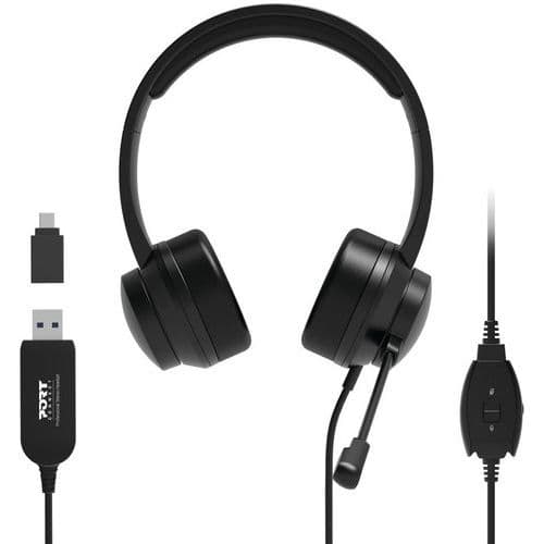 Casque usb stéréo de bureau confortable avec microphone - Port Connect