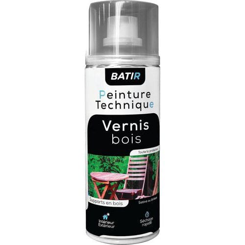 Aérosol vernis bois brillant, satin- 400mL - Batir