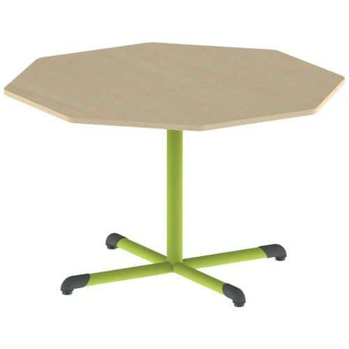 Table Bandana octogonale Ø 120 cm fixe piètement central stratifié