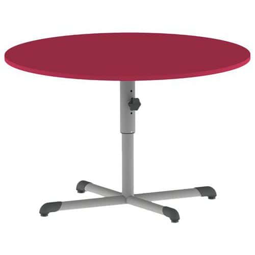 Table Bandana ronde Ø 120 cm réglable piètement central stratifié