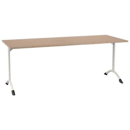 Table Sara rectangulaire 200 x 80 cm fixe dégagement latéral stratifié