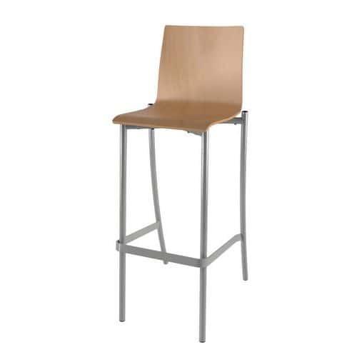 Tabouret Best 4 pieds hauteur 80 cm coque bois naturel ou teinté