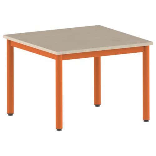 Table Carélie carrée 80 x 80 cm fixe 4 pieds stratifié Mobidecor