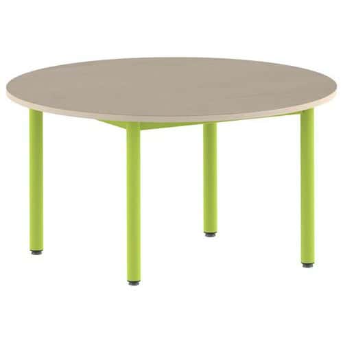 Table Carélie ronde Ø 120 cm fixe 4 pieds stratifié Mobidecor