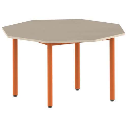 Table Carélie octogonale Ø 120 cm fixe 4 pieds stratifié Mobidecor