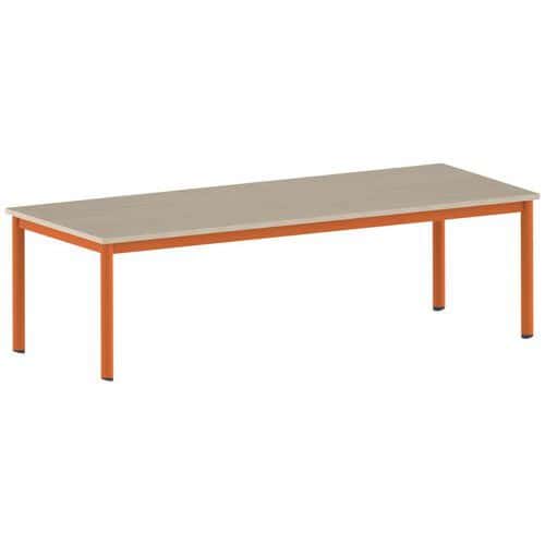 Table Carélie rectangulaire 200 x 80 cm mobile 4 pieds stratifié