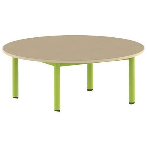 Table Carélie ronde Ø 120 cm mobile 4 pieds stratifié Mobidecor