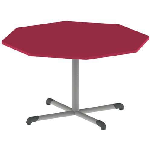 Table Bandana octogonale Ø 120 cm fixe piètement central stratifié