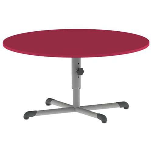 Table Bandana ronde Ø 120 cm réglable piètement central stratifié