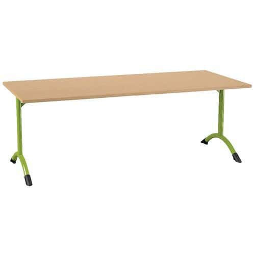 Table Sara rectangulaire 180 x 80 cm fixe dégagement latéral stratifié