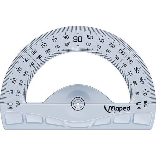 Rapporteur 180° base 12 cm géometric plastique recyclé - Maped