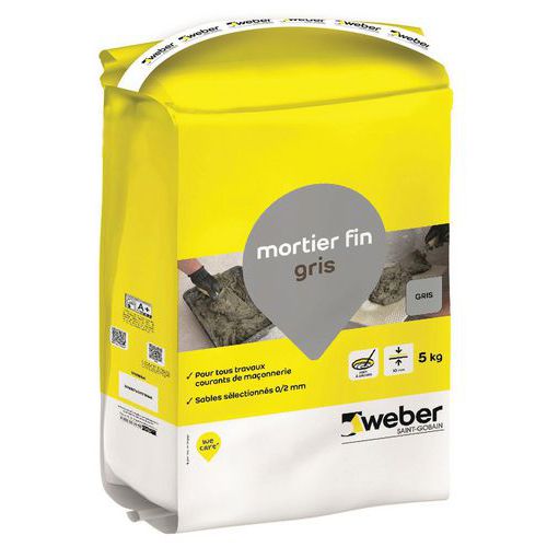 Mortier fin pour maçonnerie courante - 5 kg - Weber