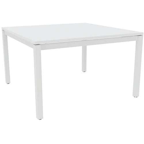 Bureau droit X4 blanc / pied blanc