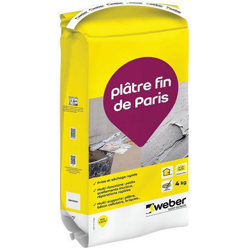 Plâtre fin de Paris - 4 kg - Weber