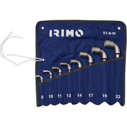 Jeu 8 clés à pipe débouchées 6x12 pans pochette - Irimo