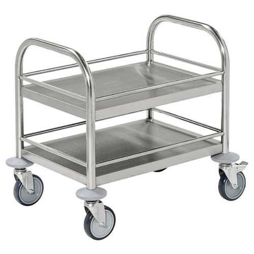 Mini chariot inox 2 plateaux