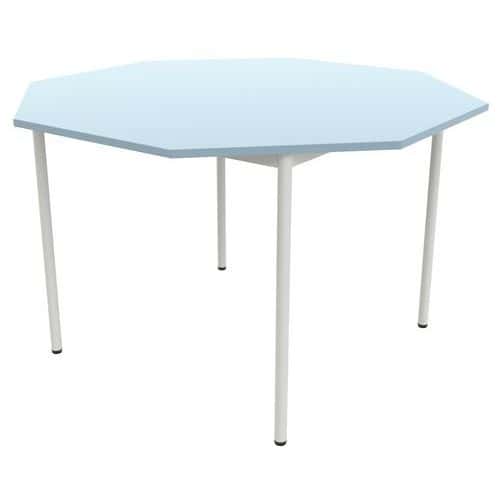 Table 4 pieds droits octogonale Ø 120 cm stratifié ABS