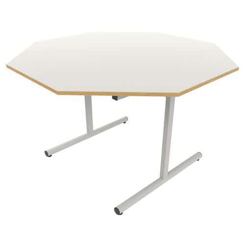 Table dégagement latéral octogonale Ø 120 cm stratifié ABS