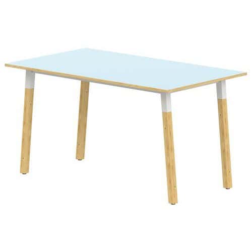 Table 4 pieds inclinés métal/bois 160 x 80 cm stratifié ABS