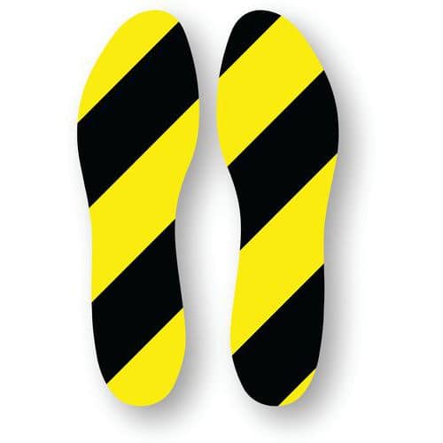 Empreinte de pas adhésive LeanStripe - Noir/Jaune - Ergomat