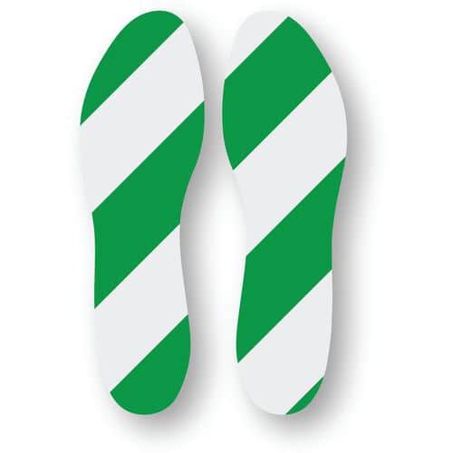 Empreinte de pas adhésive LeanStripe - Vert/Blanc - Ergomat