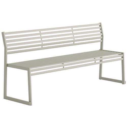 Banc avec dossier en acier galvanisé - 180 cm - Urbantime