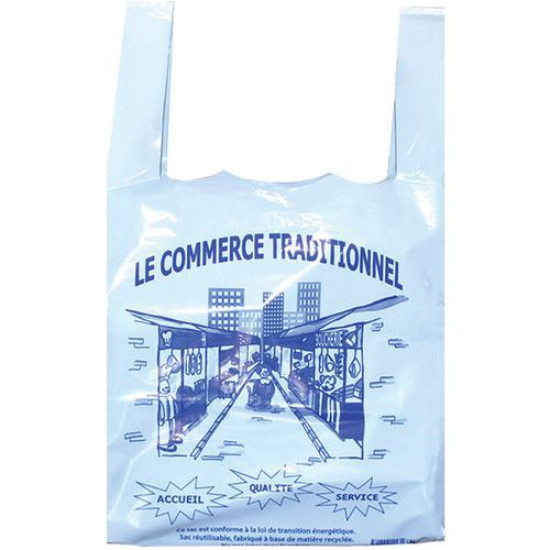 Sac bretelle réutilisable - Décor: Commerce traditionnel 50µ