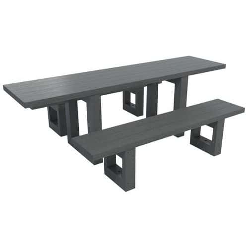 Table Escapade PMR 240 cm + 2 banquettes 180 cm Espace Urbain