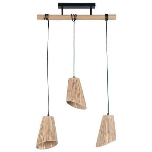 Suspension métal et raphia naturel Corep PLAYA 3L L55 cm