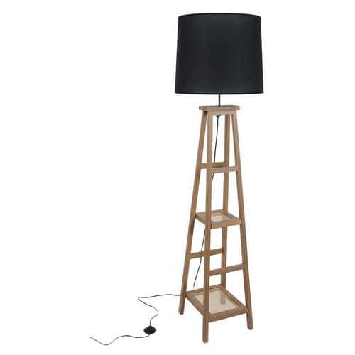 Lampadaire en bois foncé Corep BOOKY CANNAGE H165cm