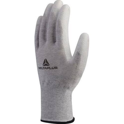 Gants antistatique tricot polyester carbone paume enduite PU