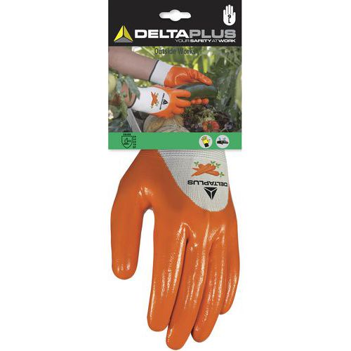 Gants tricot polyester enduction nitrile paume doigts et mi-dos