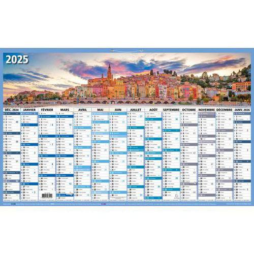 Calendrier France 14 mois annuel - 65x40,5cm - Exacompta