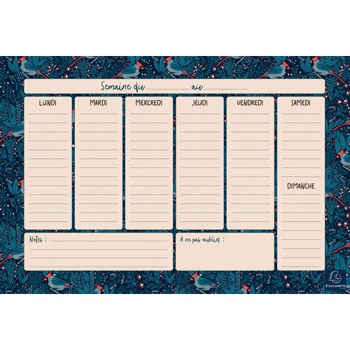 Planner hebdomadaire Color Design - 26,5x18cm - Exacompta