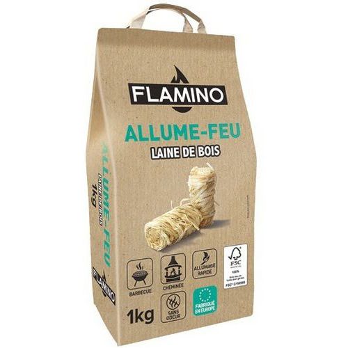 Allume feu laine de bois sans odeur - 1kg - Flamino