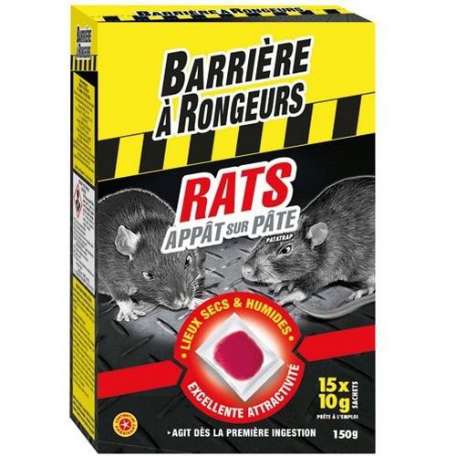 Appât sur pâte rats - 150g - Barrière A Rongeurs