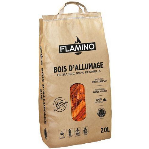 Bois d'allumage ultra sec résineux - 20l - Flamino