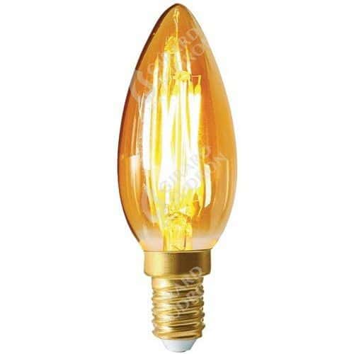 Led flamme lisse C35 - 5W - E14 dimmable ambrée - Girard Sudron