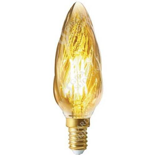 Led flamme torsadée F6 - 4W - E14 dimmable ambrée - Girard Sudron