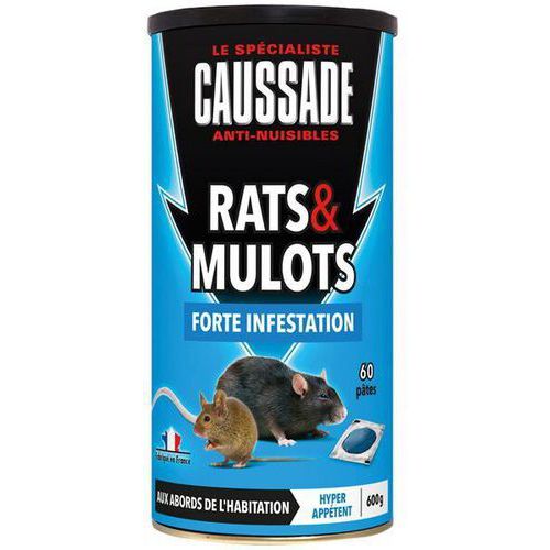 Pâte forte infestation rat et mulots - 600g - Caussade