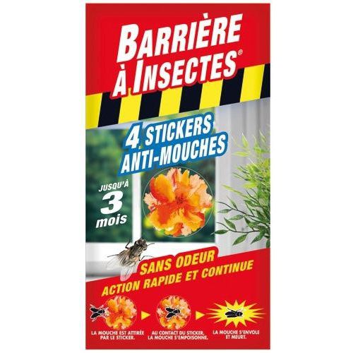 Sticker anti mouches pour vitre - Boîte de 4 - Barrière A Insectes