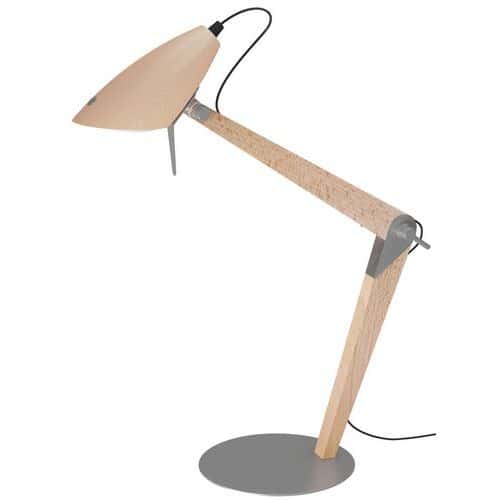 Lampe de bureau led chêne/gris Lora - Aluminor