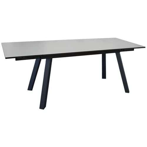 Table Agra 150/200/250 cm, plateau Verre Proloisirs