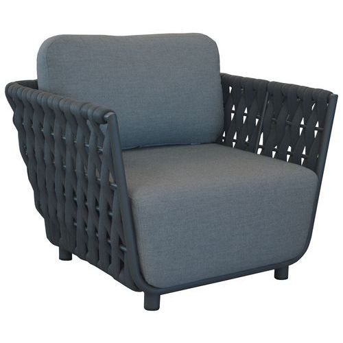 Fauteuil Hug alu/tressé +coussin châssis Proloisirs