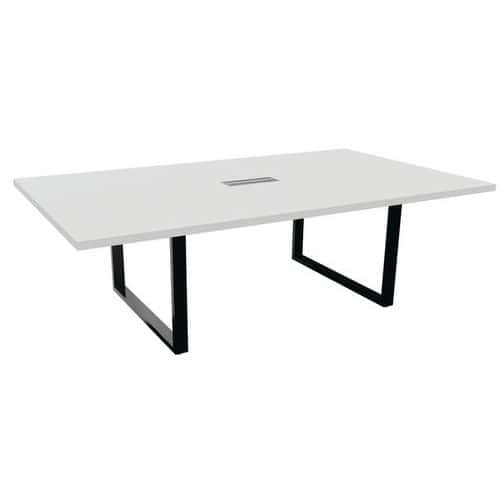 Table de conférence L240 x P140 cm pied ruban noir