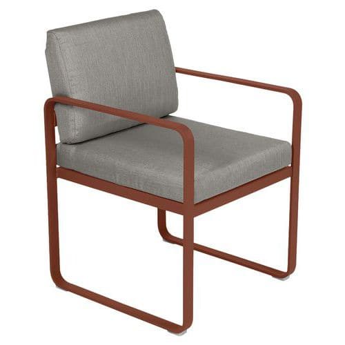 Fauteuil repas Bellevie coussins taupe grisé Fermob