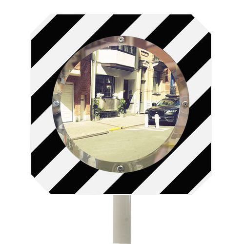 Miroir routier - cadre noir et blanc - Plexi+ - Kaptorama