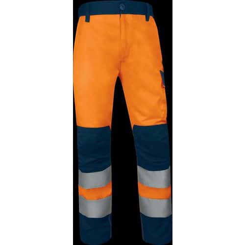 Pantalon haute visibilité Classe 2 - Orange Bleu Marine - Delta Plus