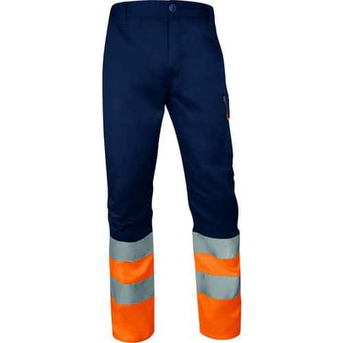 Pantalon haute visibilité Classe 1 - Orange Bleu Marine - Delta Plus